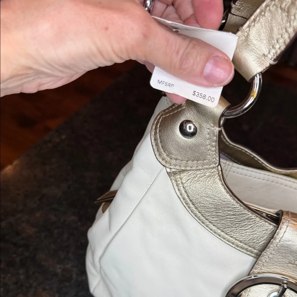 Coach Y2K SoHo Buckle Cream and Gold Hobo Bag-NWT